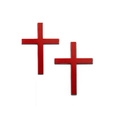 Christian Cross Sticker with Chrome Finish Universal Fit for Cars