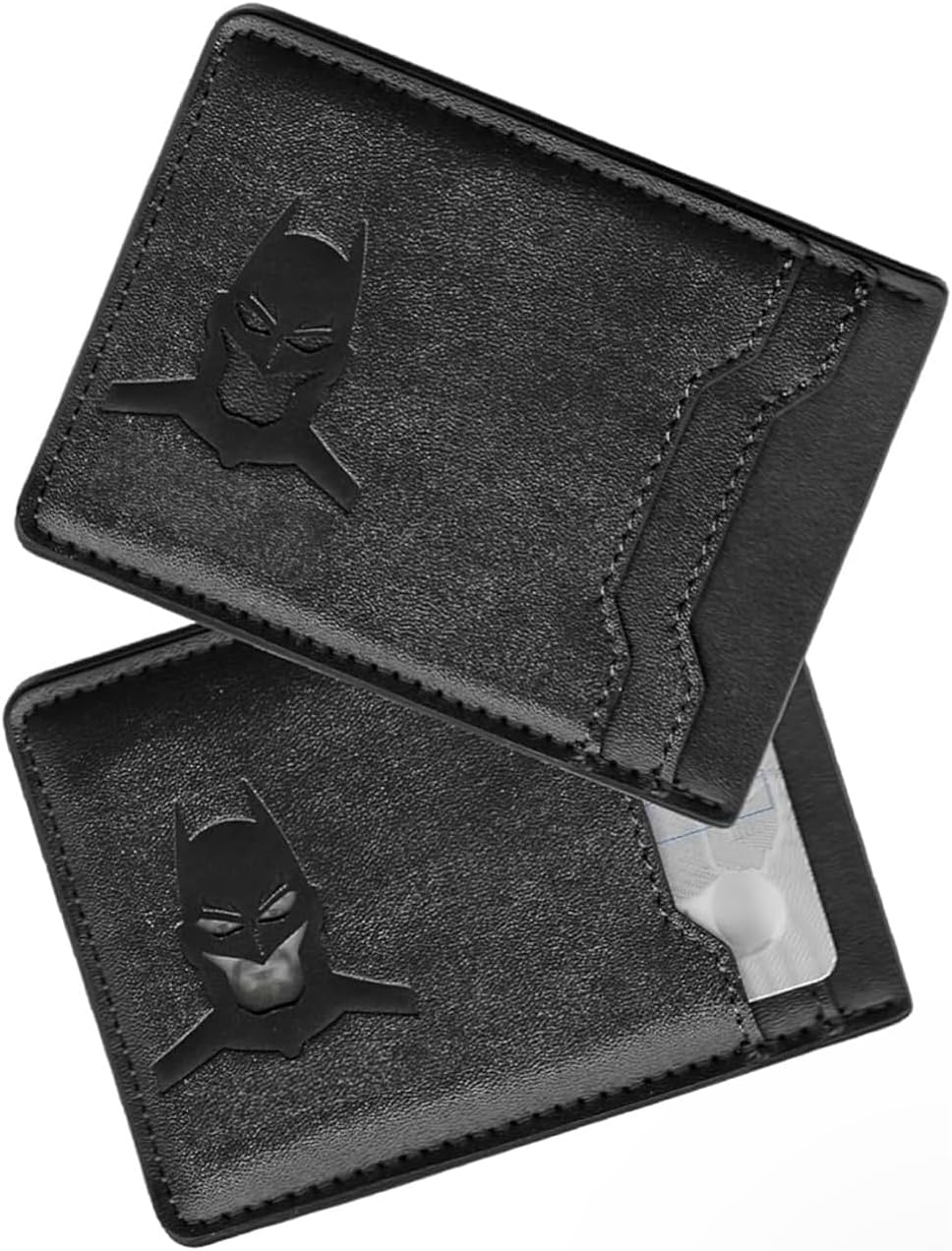Leather Bat Wallet for Men - Stylish Superhero Design, Durable Bifold Wallet with Multiple Card Slots, Cash Compartment, and Iconic Logo - Gift for Father's Day, or Birthdays and Christmas (1PCS)