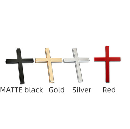 Christian Cross Sticker with Chrome Finish Universal Fit for Cars