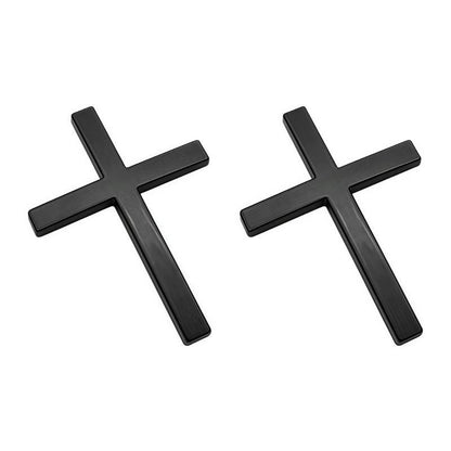 Christian Cross Sticker with Chrome Finish Universal Fit for Cars