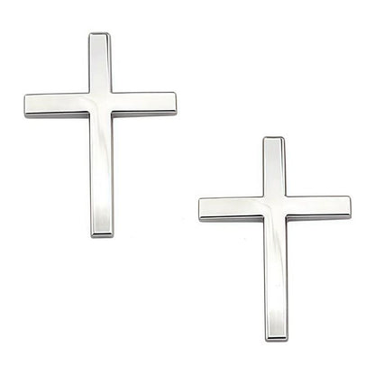 Christian Cross Sticker with Chrome Finish Universal Fit for Cars